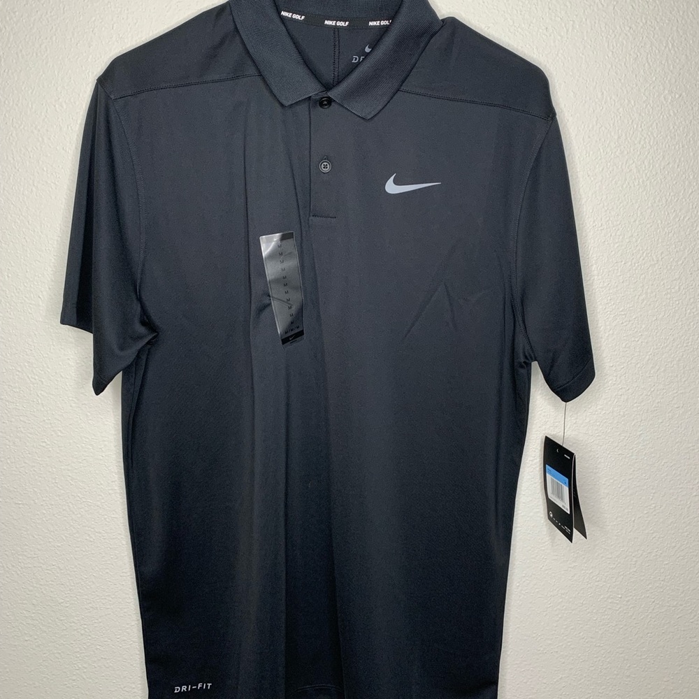 Nike Golf shirt - black - new with tags - dri fit - mens - medium